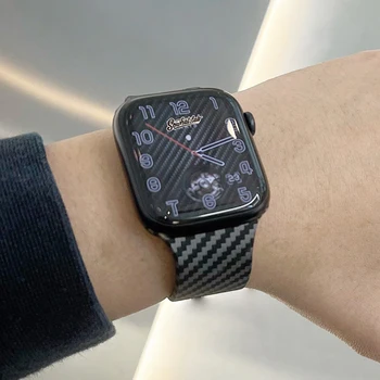 Калъф за часа + Каишка за Apple watch 44 мм 40 мм 45 мм 41 мм 42 мм 38 мм Силикон верижка от въглеродни влакна iwatch series 8 7 6 SE 4 3 Band