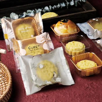 StoBag 100шт Лунна Торта Пластмасов Вътрешен Тава Xi Су He Яйчен Жълтък Свеж Торта Опаковка на 