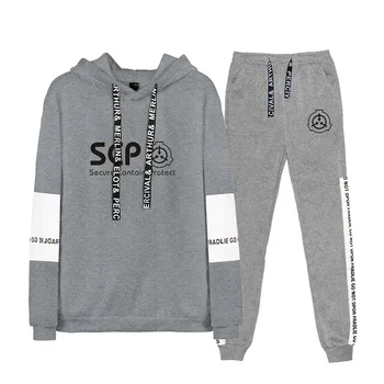 Модерен Принт Scp Foundation, Мъжки и Дамски ежедневни hoody с качулка + Спортни Панталони, Панталони за джогинг, Младежки Костюм от две части в стил хип-хоп