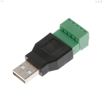 USB 2.0 Тип A Мъжки /Plug на 5 ПЕНСА на Винт с клеммным конектор с телевизор, жак адаптер