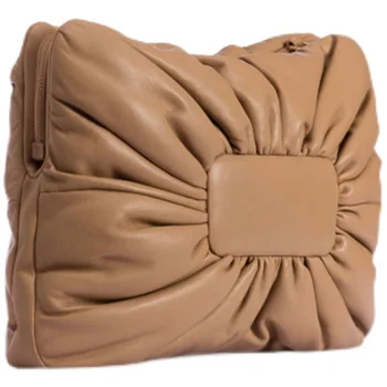 Дамска чанта, Модерна Квадратна чанта от изкуствена кожа в евро-Американски стил, с Рюшами, с Цип, МЕКА Голям Чанта През Рамо, Женствена Чанта През Рамо