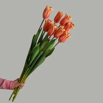 3D Истински Сензорен Лале ръчно изработени фалшиви растения начало декор Копринени Цветя направи си САМ Сватбена Украса лалета fleur artificielle