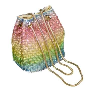 Луксозни Чанти за Жени, Диамантени обеци, дамски Чанти на Рамо, Цвят и Вечерна Чанта на Верига, 2022, Нова Лятна Мода Дамска Чанта през Рамо