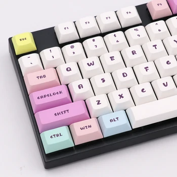 Тема Keypro Teacup Cat Шрифтове за Сублимация на етерични Оцветители 144 клавиши PBT keycap Профил на DSA За Механична клавиатура