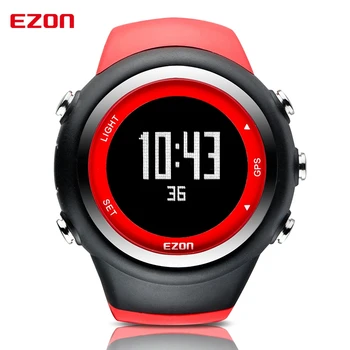 Мъжки цифрови спорт часовници с GPS за бягане и фитнес на открито, 50 м Водоустойчивост Скорост на Дистанция темп на EZON T031