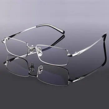 Reven Jate Рамки За Очила От Титанова Сплав Пълна Дограма Правоъгълни Метални Очила, Оптични Предписани Очила, Рамки За Очила