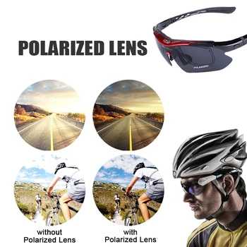 Поляризирани Тактически Очила с Рамки от Късогледство, за Еърсофт оръжия Колоезденето на Къмпинг, Туризъм, Спорт на Открито Точки 5 Лещи Защита UV400