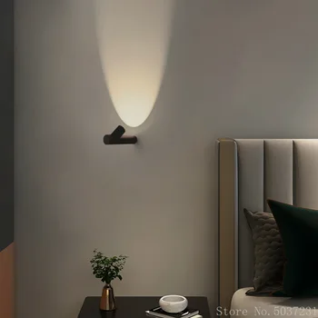 Модерен Прост Led монтиран на стената Лампа, Черен/бял Декор Стенни Аплици, осветителни Тела Спалня Хол Нощна Лампа за Външно Осветление Lamparas