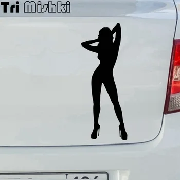 Tri Mishki H1617 Pin up Секси Момиче Автомобили Стикер Винил Светоотражающая Стикер върху Бронята на Колата Лаптоп Вратата на Хладилника Стена Прозорец