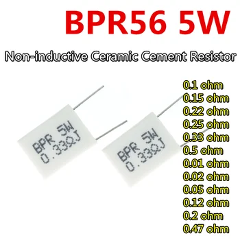 10шт BPR56 5 W 0,1 0,01 0,22 0,15 0,25 0,33 0,47 0,5 Ω Неиндуктивный керамичен Резистор Циментов 0,1 0,15 R R 0,22 0,25 R R 0,33 R R 0,5